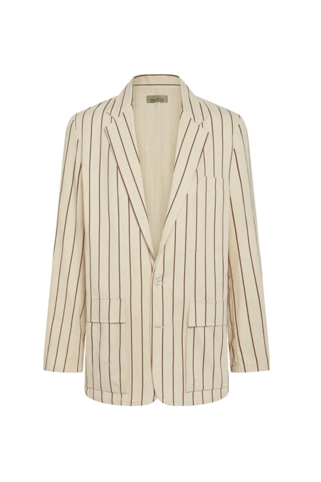 Café Crème jacket with mocha pinstripe